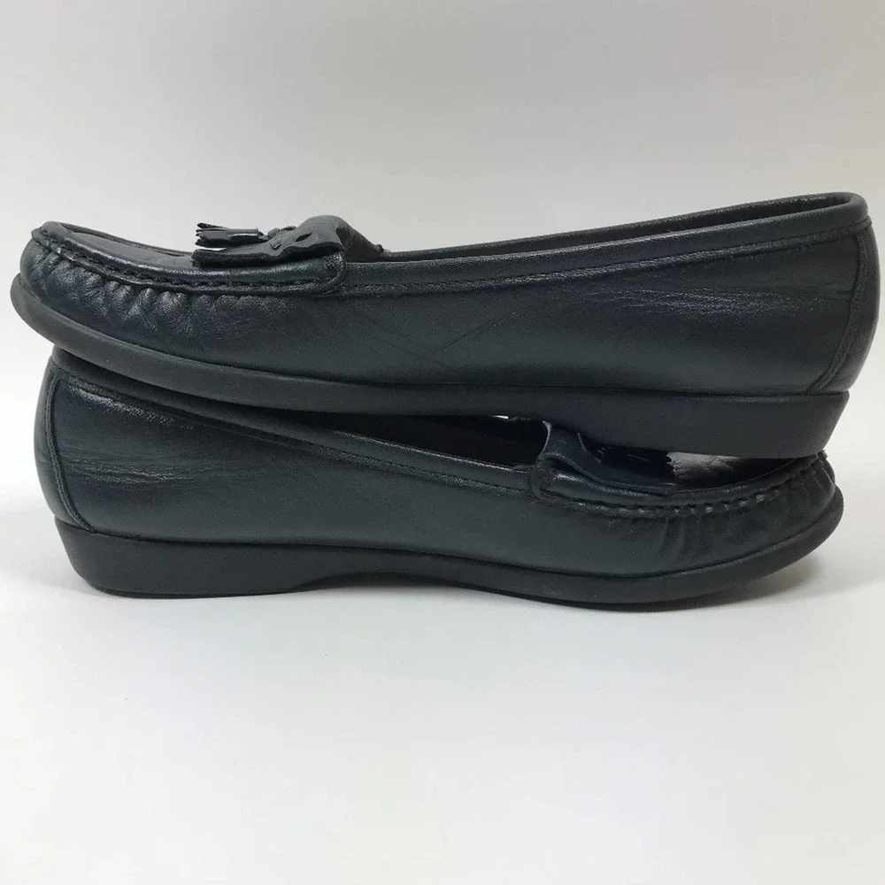 SAS Comfort Tassel Loafers Shoes Flats Moccasin Casual Slip On Navy 8.5 - Picture 4 of 8